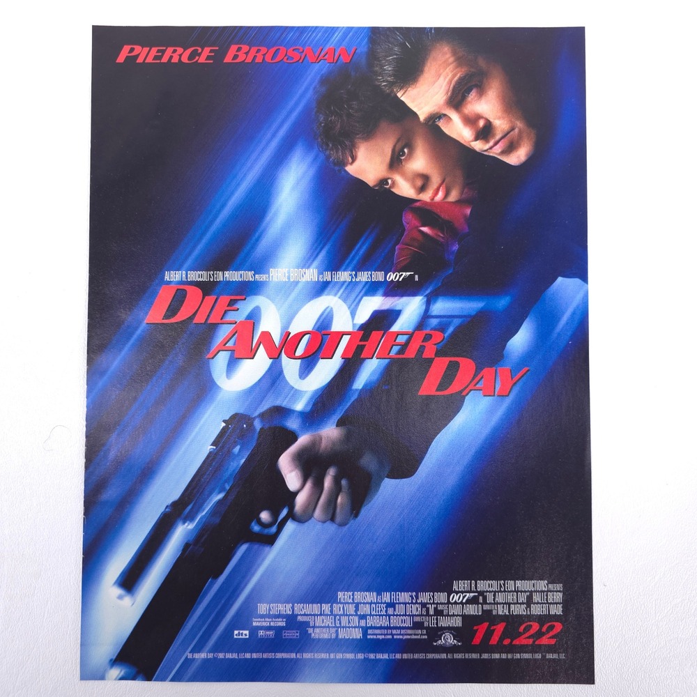 Die Another Day James Bond Print Ad Pierce Brosnan 2002 Movie Advertising Promo